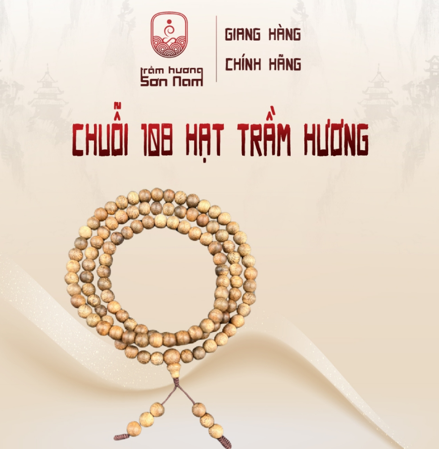 Sơn Nam Vòng tay Tốc trầm hương tự nhiên 108 hạt 6 Li